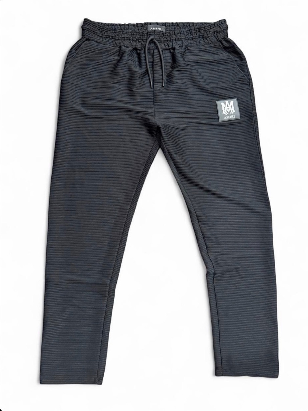 AMIRI Monogram Logo Sweatpants Black Ribbed Pleated Men’s XXL